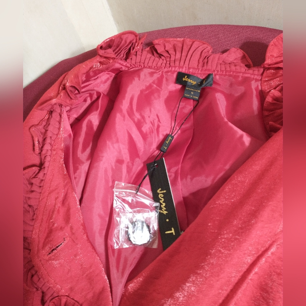 Jerry T Ruffled Red Jacket - Picture 7 of 11